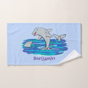 Adorables delfines felices ilustracion personaliza