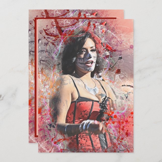 Adorables Día de la Mujer Muerta en tarjeta de des (Anverso / Reverso)