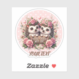Adorables erizos en el Pegatina Personalizado enam
