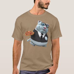 Adorables Gato Corte Universo 3D Con Camiseta Pizz