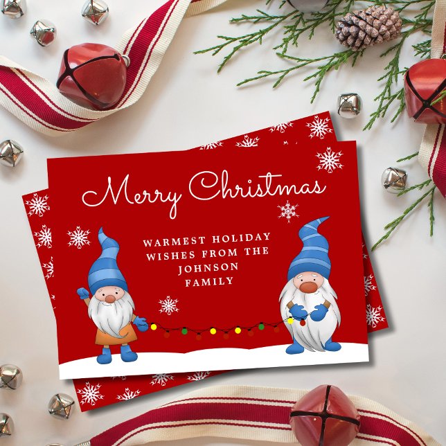 Adorables Gnomos de Navidad Rojo Feliz Navidad (Subido por el creador)