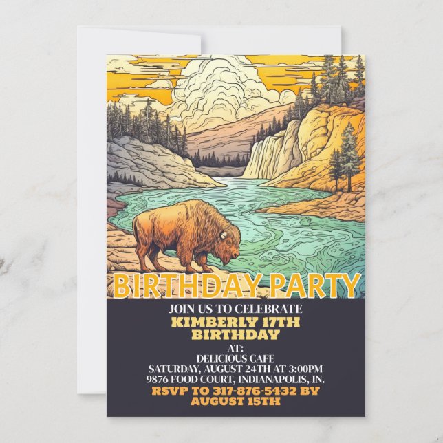 Adorables invitaciones a fiestas de cumpleaños de  (Anverso)