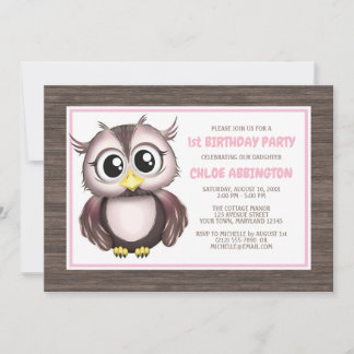 Adorables invitaciones de cumpleaños a lechuza mar