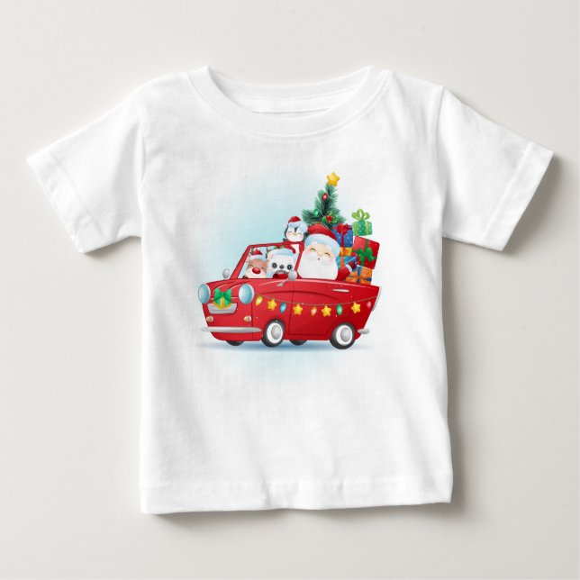 Adorables Navidades Santa con camiseta actual (Anverso)