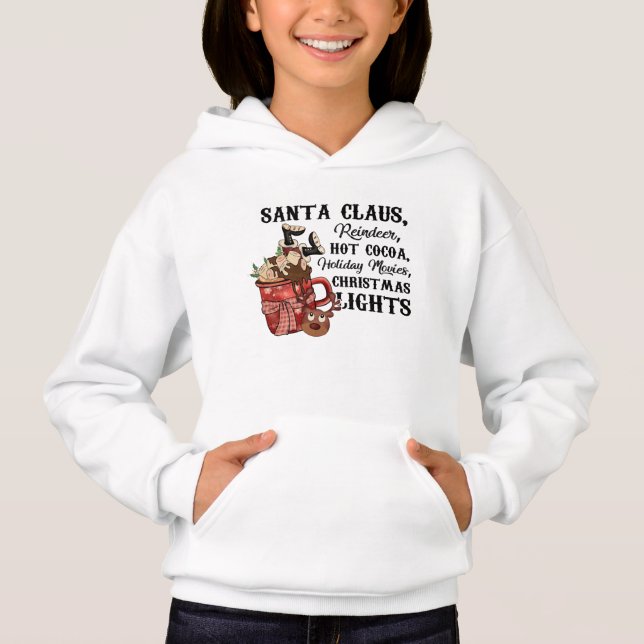 Adorables Navidades Santa Y Hot Cocoa Funny Hood (Anverso)