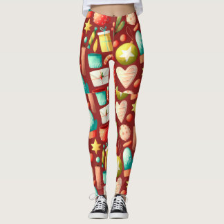 Adorables Ornamentos De Navidad Y Cartas Leggings