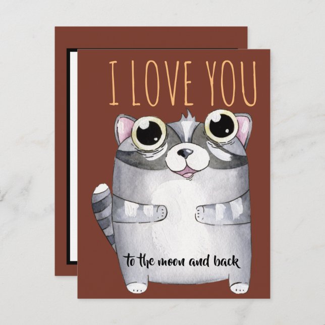 Adorables Personalizado Raccoon Te Amo (Anverso / Reverso)