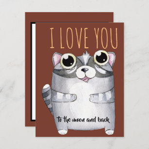 Adorables Personalizado Raccoon Te Amo