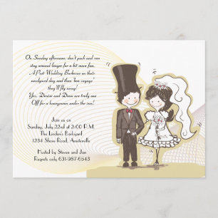 Adorables recién casados publican invitación de bo