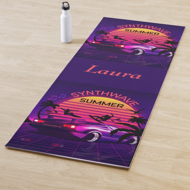Adorables Synthwave/Vaporwave Retro Yoga Mat de lo (In situ)