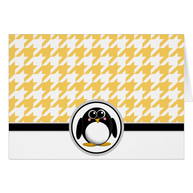 Adorables tarjetas de gallos amarillos y blancos (Anverso (Horizontal))
