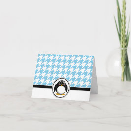 Adorables tarjetas de gallos azul y blanco para pi