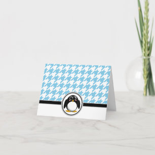 Adorables tarjetas de gallos azul y blanco para pi
