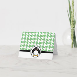 Adorables tarjetas de galón verde y blanco para pi