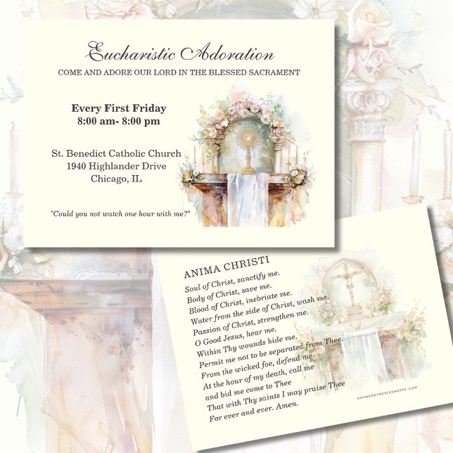 Adoración eucarística católica tarjetas de oración (Subido por el creador)