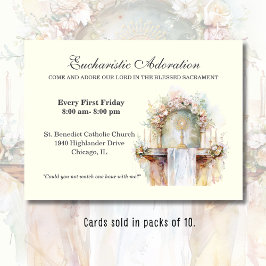 Adoración eucarística católica tarjetas de oración