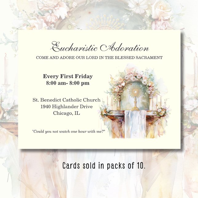 Adoración eucarística católica tarjetas de oración (Subido por el creador)