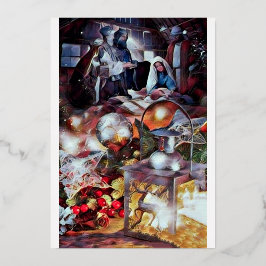 Adoración - Tarjeta de Navidades religiosos modern