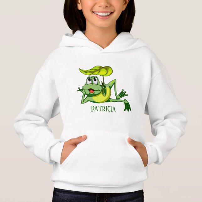 adoradores de ranas lindas añaden nombre a Hoodie (Anverso)