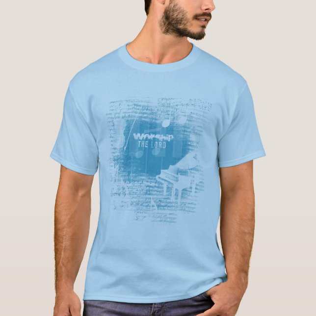 "Adore al señor" camiseta cristiana (Anverso)