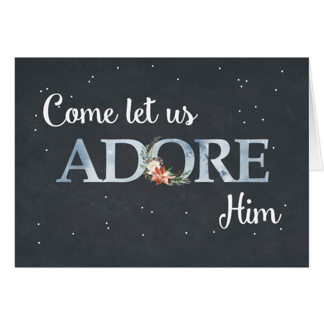 Adoremos a sus Navidades Poinsettia en negro (Anverso (Horizontal))