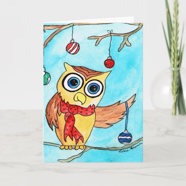 Adornamiento del búho del navidad (Anverso)