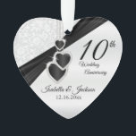 Adorno 10.º Aniversario Boda Keepsake Design<br><div class="desc">10° Aniversario del Boda Mantén listo el Ornamento de diseño para que lo personalizes. También se puede usar para otras ocasiones como cumpleaños, amistad, regalo de novias, etc... simplemente cambiando la redacción ✔ Nota: No todas las áreas de plantilla necesitan cambiar. 😀 Si es necesario, puede eliminar el texto y...</div>