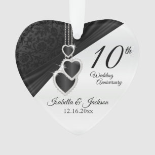 Adorno 10.º Aniversario de Onyx Boda Keepsake Design
