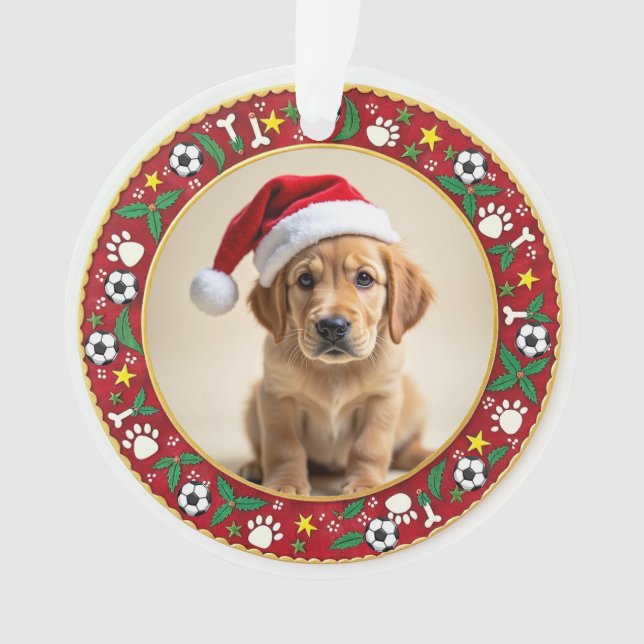 Adorno 1er Navidad de 2 caras Patas y Acebo (Anverso)