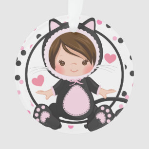 Adorno 1r chica personalizado del gato del gatito del