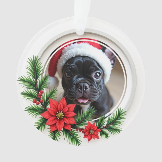 Adorno 1st Christmas 2-sided “Paws & Poinsettias” (Anverso)
