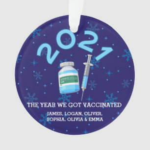 Adorno 2021 Navidades de la Vacuna de Nombres Familiares