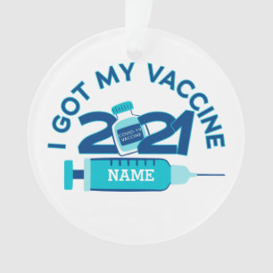 Adorno 2021 Navidades de vacunas con nombre personalizado