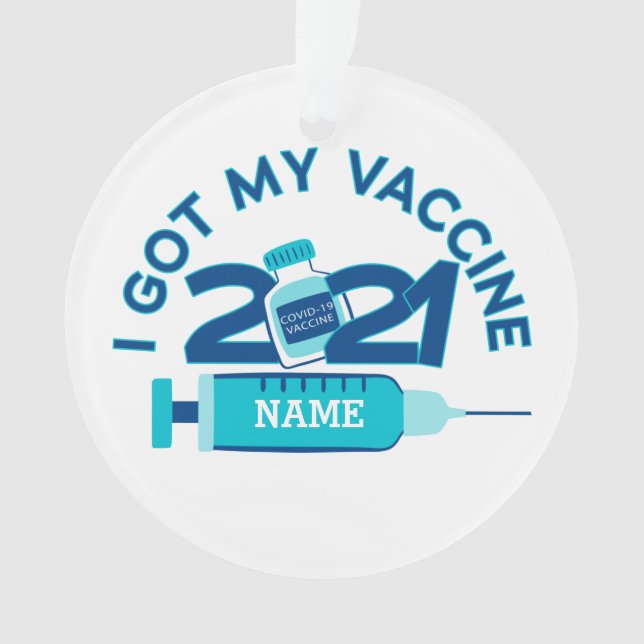 Adorno 2021 Navidades de vacunas con nombre personalizado (Anverso)