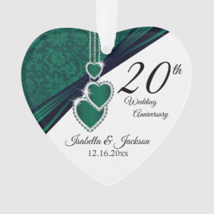 Adorno 20° aniversario de Boda Esmeralda Keepsake Design