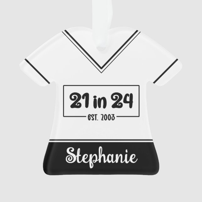 Adorno 21º cumpleaños 21 personalizado en 24 Est 2003 Cum (Anverso)