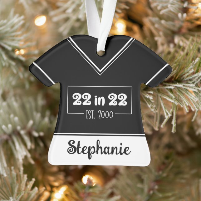 Adorno 22 en 22 Est 2000 22nd Birthday Personalizado (Árbol)