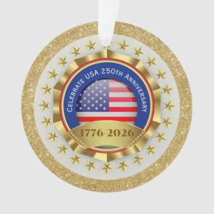Adorno 250º Aniversario USA Patriótico 1776–2026