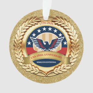 Adorno 250º Aniversario USA Patriótico 1776–2026