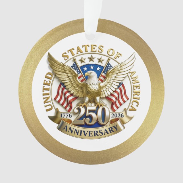 Adorno 250th Anniversary USA Patriotic | 1776–2026 (Anverso)