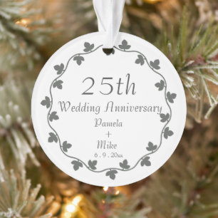 Adorno 25° Aniversario del Boda de Plata Ivy Wreath