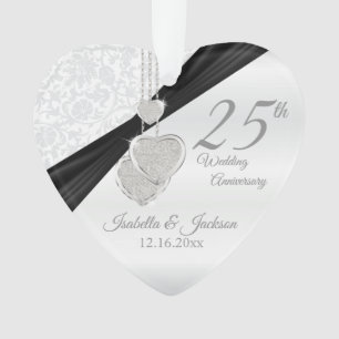 Adorno 25° Aniversario del Boda de Plata Keepsake Diseño