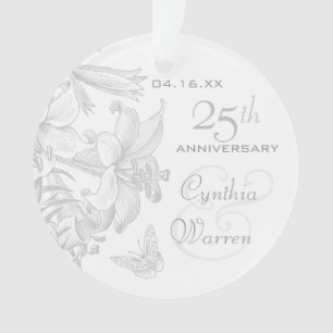 Adorno 25to Recuerdo del personalizado del aniversario de