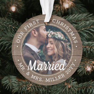 Adorno 2 Fotografía recién casados Primera Navidad Casada