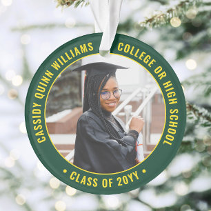 Adorno 2 Graduación fotográfica de oro verde moderno amar