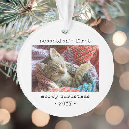 Adorno 2 Navidades de primer momento de gatito fotográfic