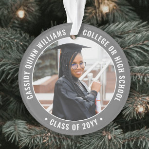 Adorno 2 Photo Graduation Elegant Simple Gray and White