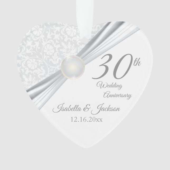 Adorno 30.º Aniversario Boda Keepsake Design (Anverso)