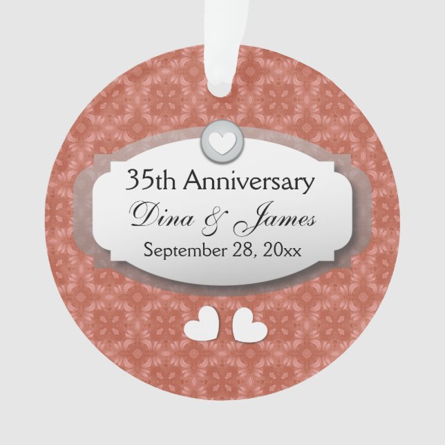 Adorno 35to Coral Z22 del aniversario de boda del (Anverso)