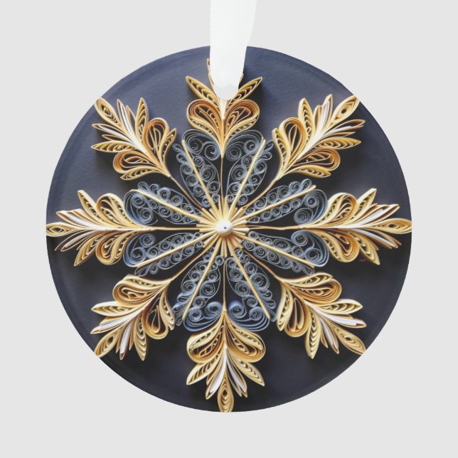 Adorno 3.ᵉʳ Efecto Quilling Snowflake (Anverso)
